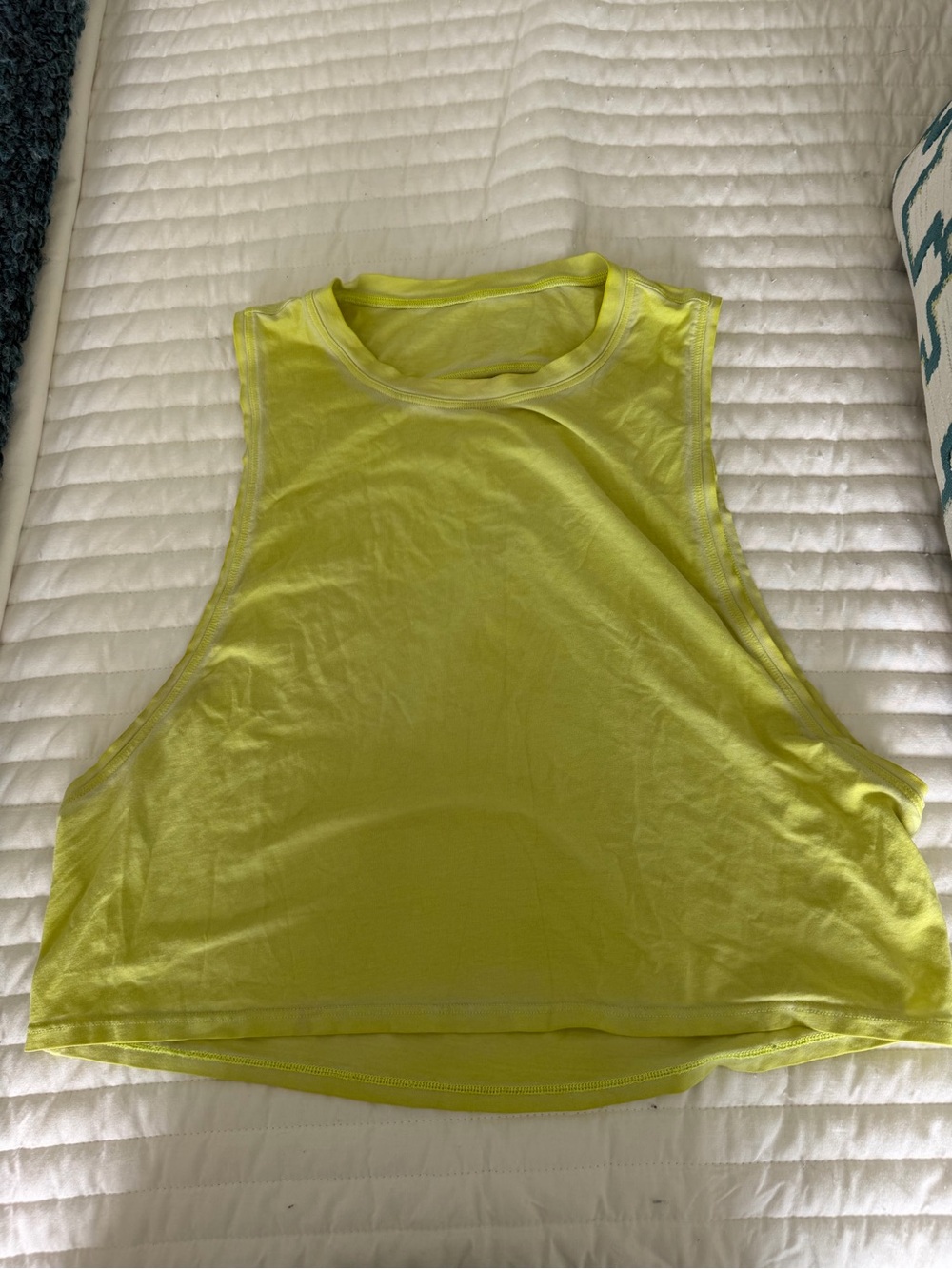 lululemon athletica Neon Yellow Cropped Muscle Tank